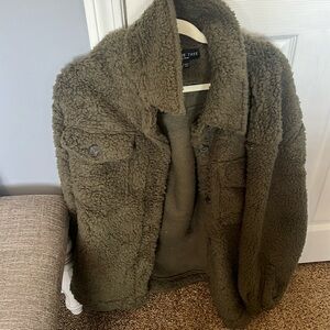 Green fuzzy jacket